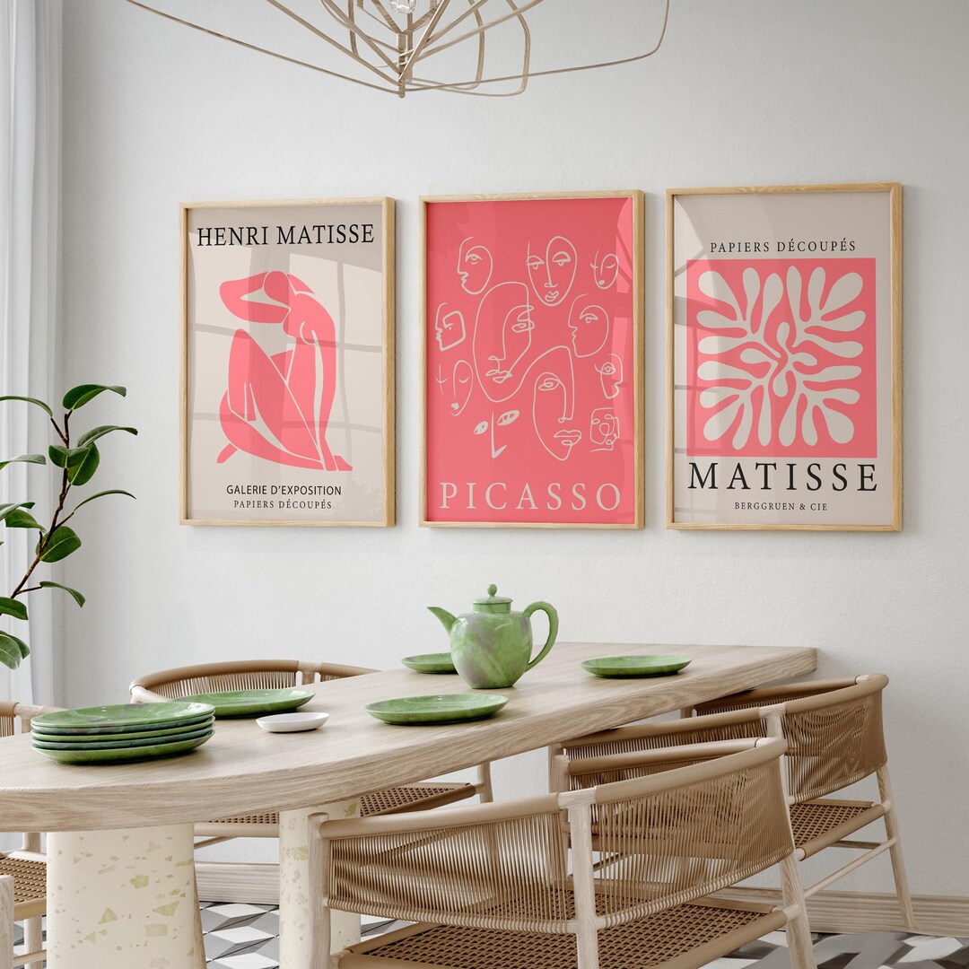 Henri Matisse Framed Set of 3 Prints for Bedroom Wall Art Henri Matisse ...