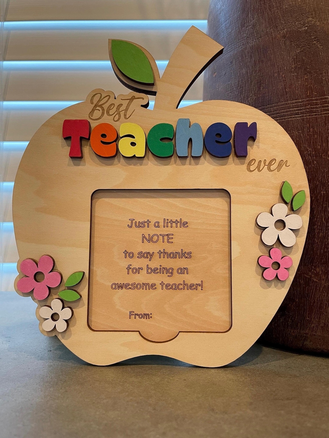 Personalized Apple Post-it Note Holder: Teacher Appreciation Gift - Etsy