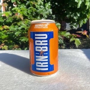 Vela de lata reciclada de Irn Bru: cera de soja ecológica, regalo original