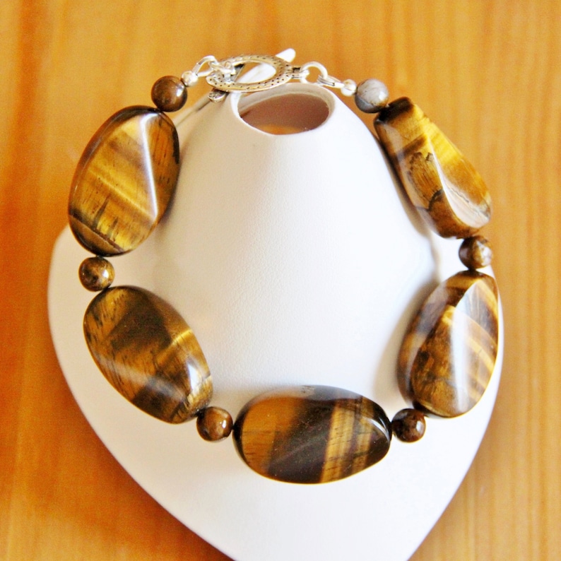 SALE chunky Tiger Eye bracelet large brown bracelet healing stone bracelet big bracelet natural stone bracelet big gemstone bracelet