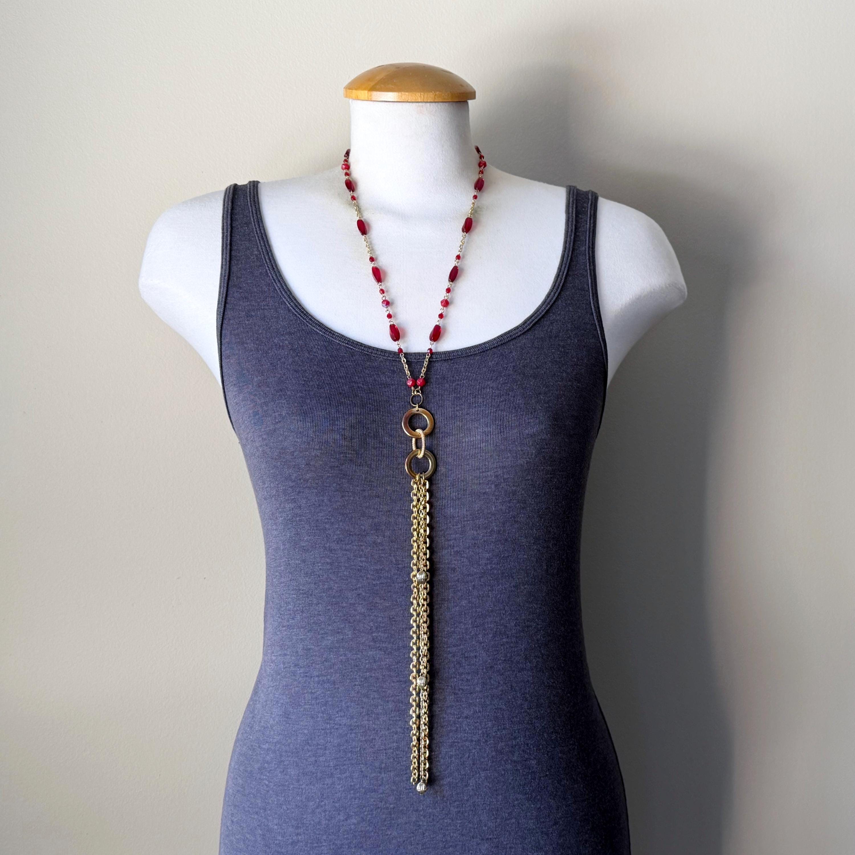 Collier Vintage Perle Navrée Et Grosse Goutte Dorée - Pampille Bélière B1