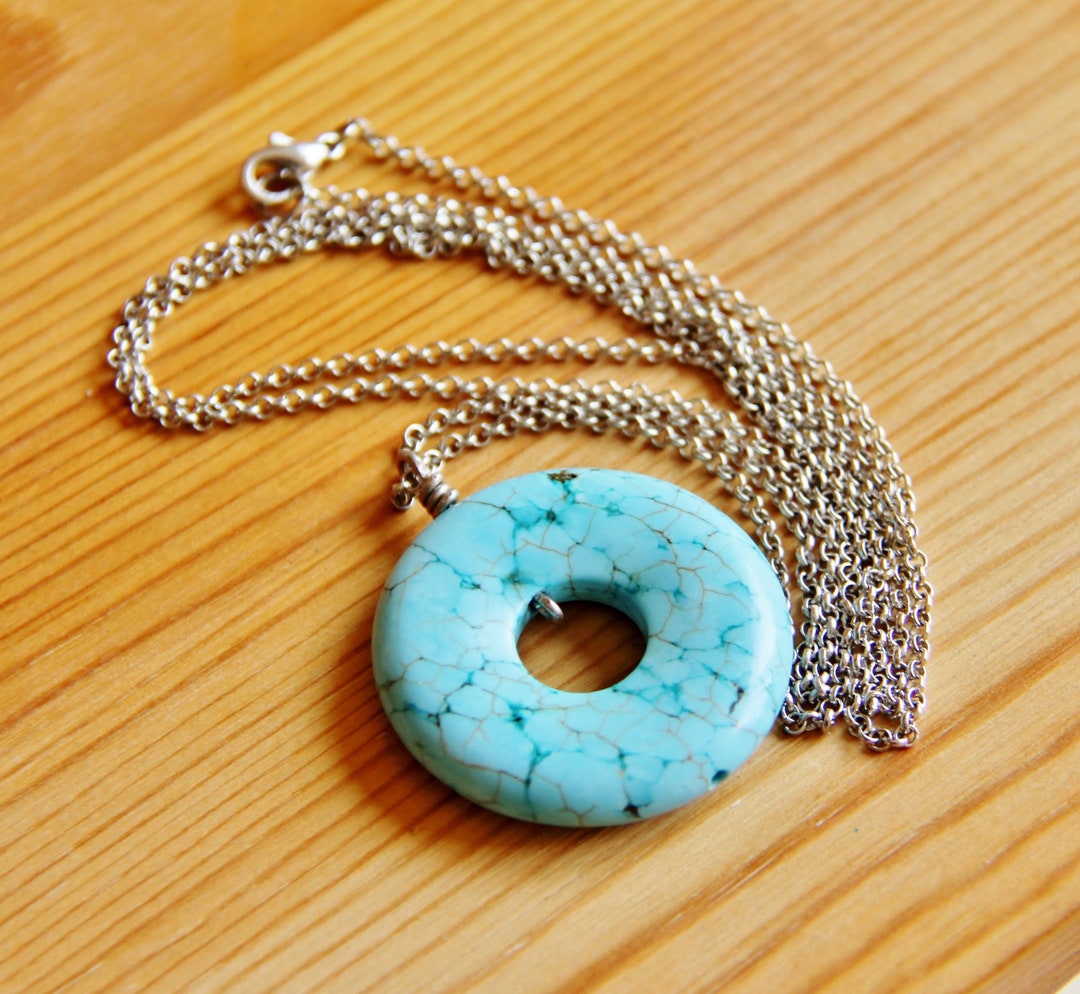 925 Sterling Silber Anhänger Mit 12mm Edelstein - Handgefertigter Boho Schmuck