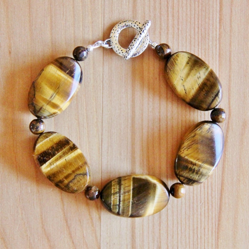 SALE chunky Tiger Eye bracelet large brown bracelet healing stone bracelet big bracelet natural stone bracelet big gemstone bracelet