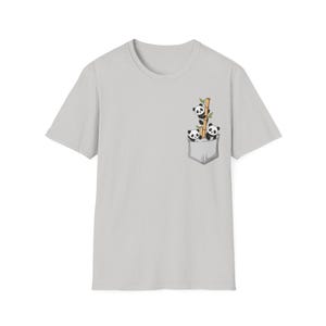 Panda Pocket T-Shirt: Softstyle Cotton Graphic Tee, Animal Lover Gift