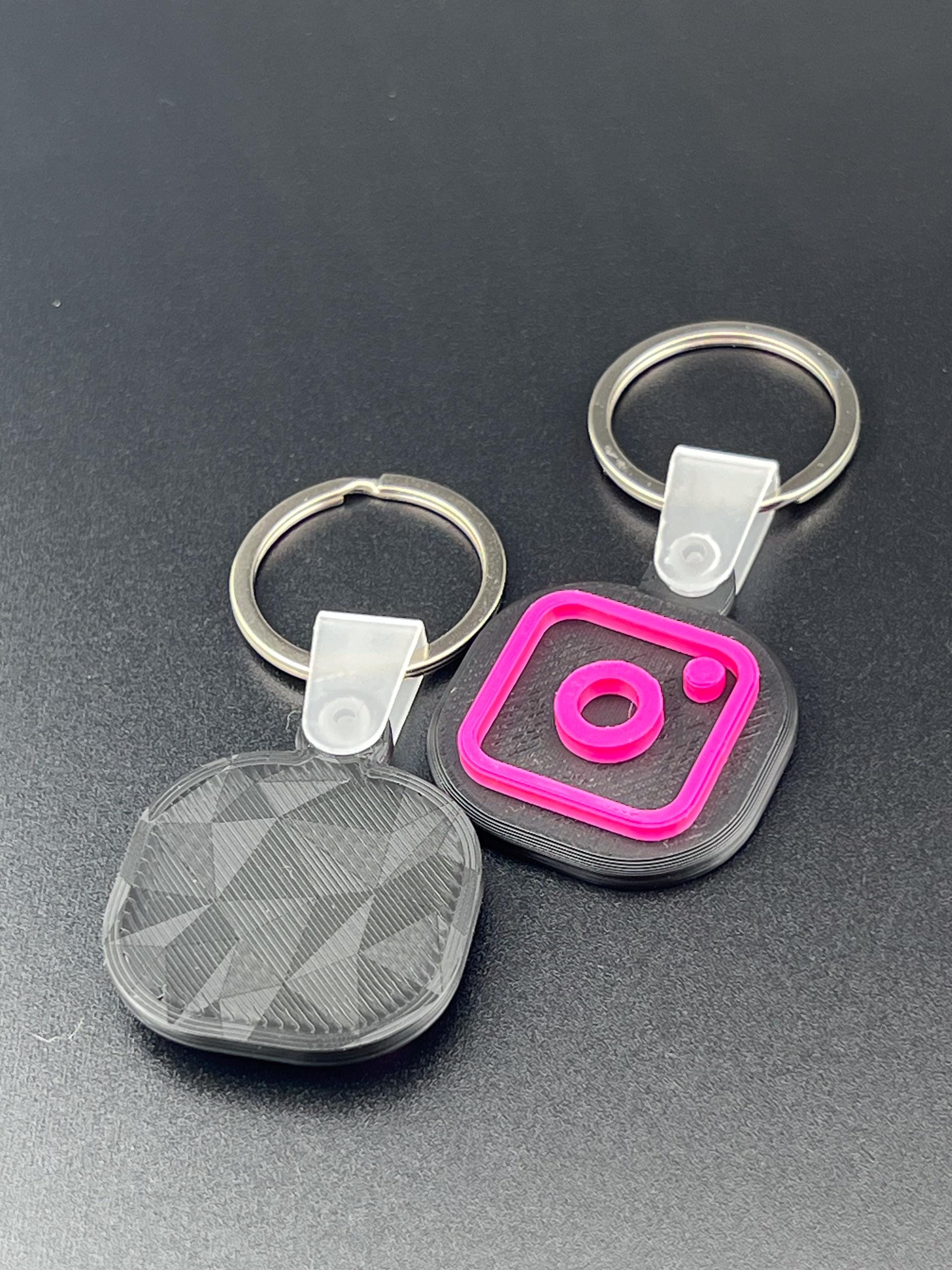 Portachiavi NFC Personalizzato Con Logo Instagram - Tag Interattivo Per Influencer E Brand - Condivisione Social Istantanea - Stampato In 3D - 3
