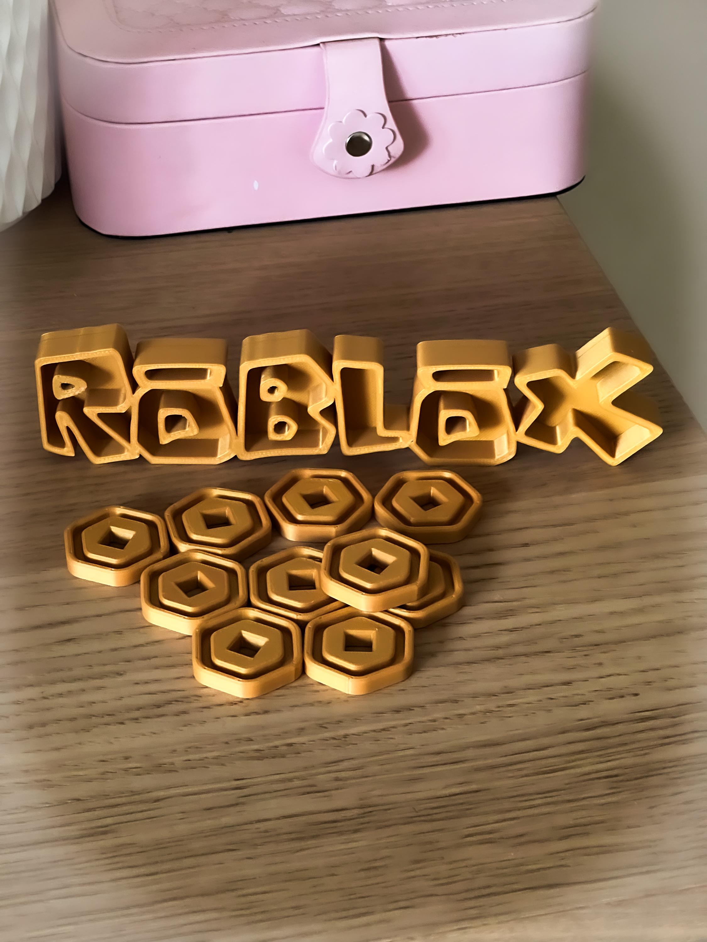Cartoon Robux Coin Roblox-inspired Logo & Robux Coin Set N Nameplate – 3D Printed Gamer ...