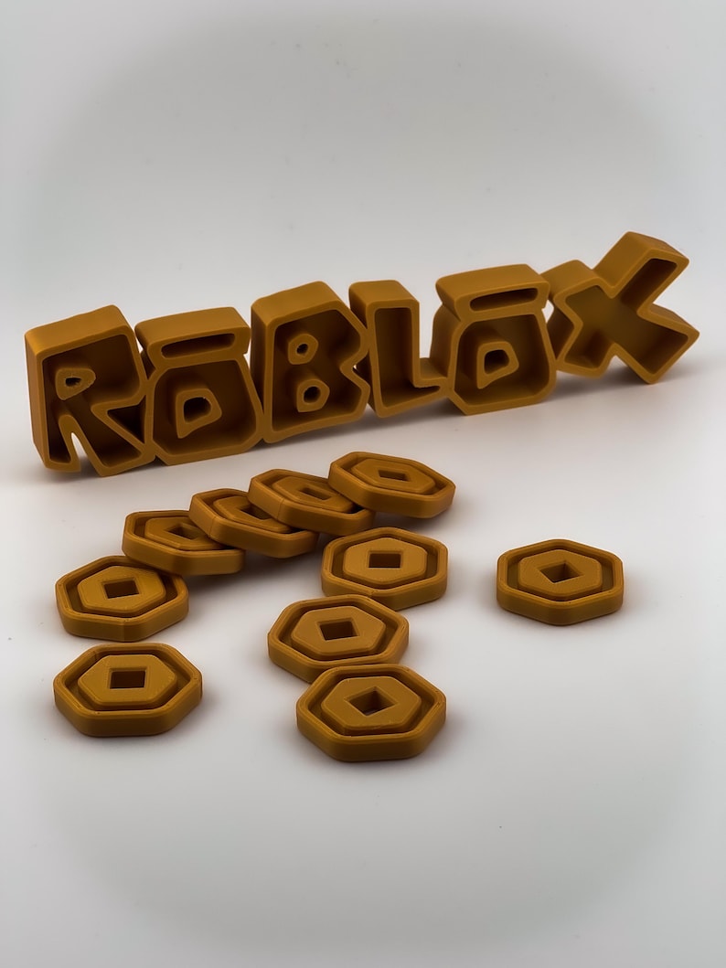 Cartoon Robux Coin Roblox-inspired Logo & Robux Coin Set N Nameplate – 3D Printed Gamer ...