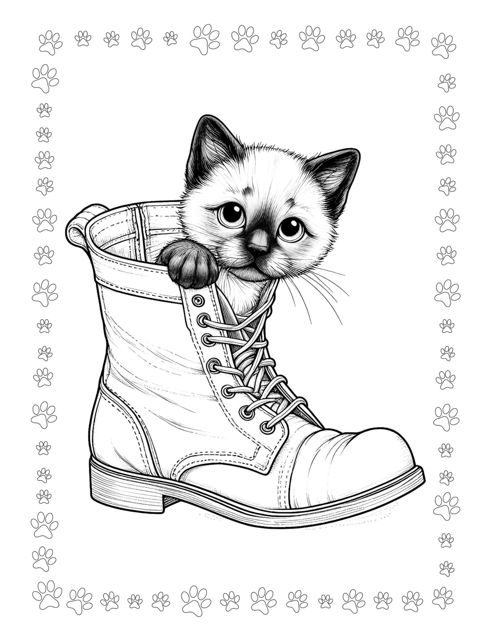 10-page Printable Kitten Coloring Book – Purr-fect Fun for Kids
