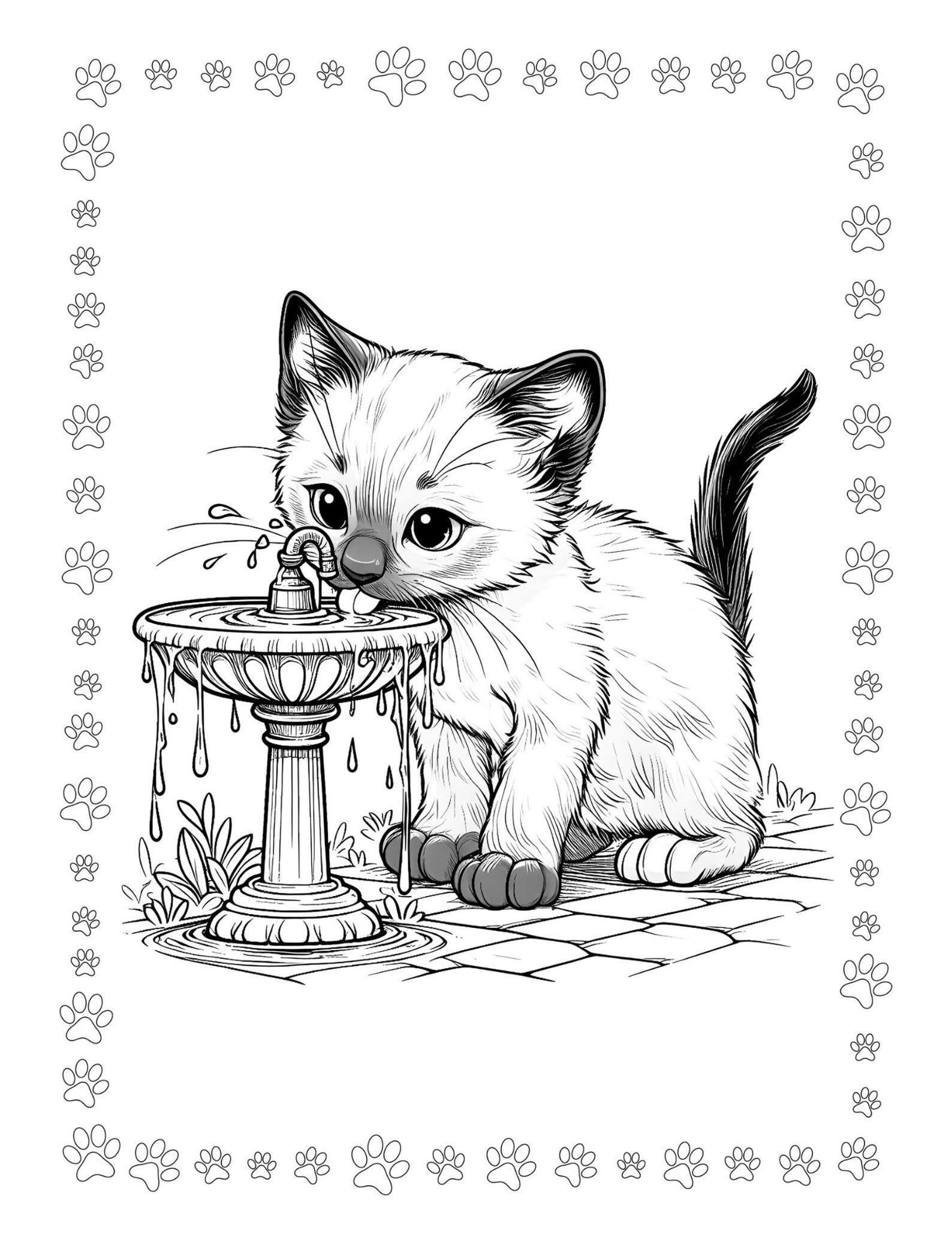 10-page Printable Kitten Coloring Book – Purr-fect Fun for Kids