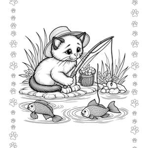 10-Page Digital Adorable Kitten Coloring Pages – Perfect for Kids & Adults - Part 1