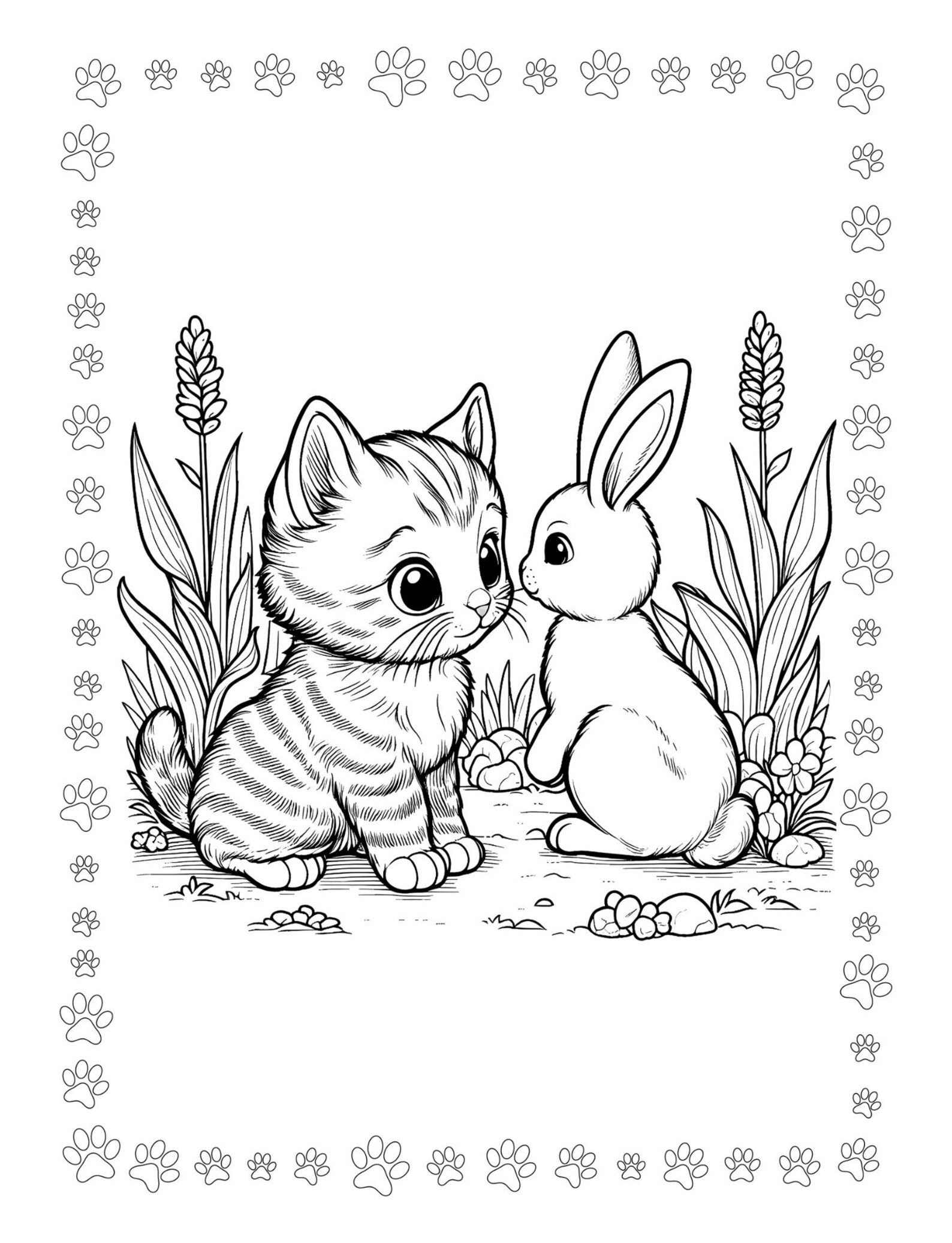 Kitten Bundle, 30 Pages Printable Cat Animal Coloring for Kids & Adults ...