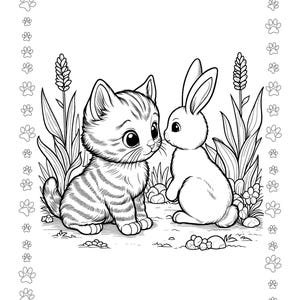 30-page Printable Kitten Coloring Bundle – Adorable Designs for Kids ...