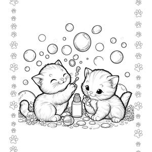 30-Page Printable Kitten Coloring Bundle – Adorable Designs for Kids & Adults