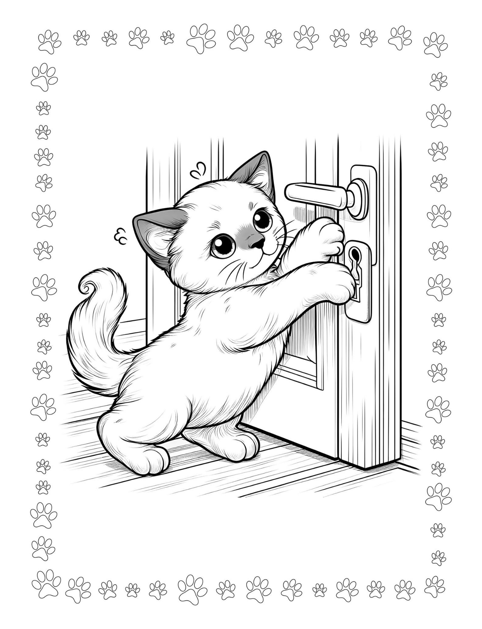 10-page Printable Kitten Coloring Book – Purr-fect Fun for Kids