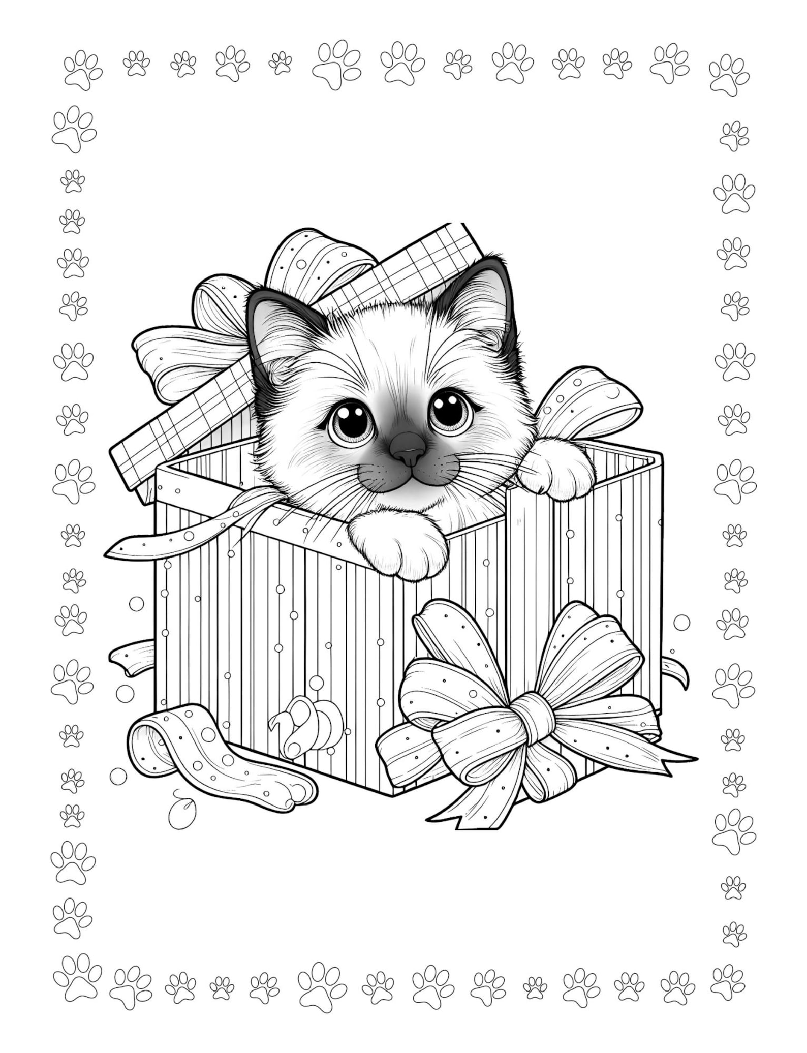 10-page Printable Kitten Coloring Book – Purr-fect Fun for Kids