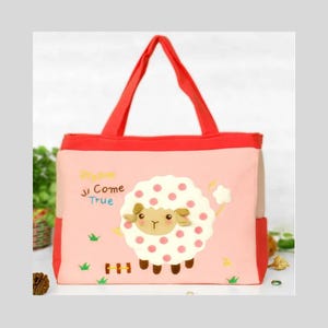 Sac à main princesse appliqué à la main – Sac en coton doux pour les enfants