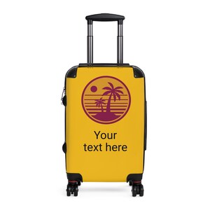 Custom Travel Suitcase with Tropical Design, Luggage for Vacation, Personalizable Travel Bag, Summer Travel Accessory, Unique Gift Idea