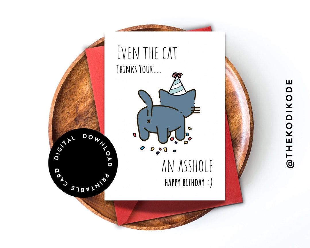 Happy Birthday Cat Card Cat Card for Pet Lovers Pet Owners Printable ...