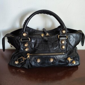 Balenciaga Classic City Giant - Sac à Main Marron Authentique – Sac de Créateur Vintage Luxe – Cuir Vieilli – Made in Italy