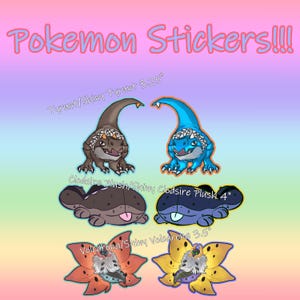 Stickers vinyles Pokémon : Tyrunt, Volcarona et Plush Clodsire, Regular\Shiny
