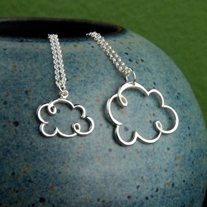 Sterling Silver Cloud Necklace: Nature Inspired Pendant