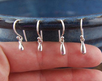 Drop earrings in sterling silver, teardrop earrings, silver teardrop, dainty, everyday casual, simple silver earrings