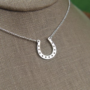 Sterling Silver Horseshoe Necklace: Equestrian Good Luck Charm