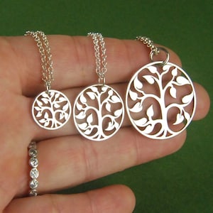 Tree of life necklace in sterling silver, family tree, sterling silver tree charm, sterling silver tree necklace, nature, mother's day image 2