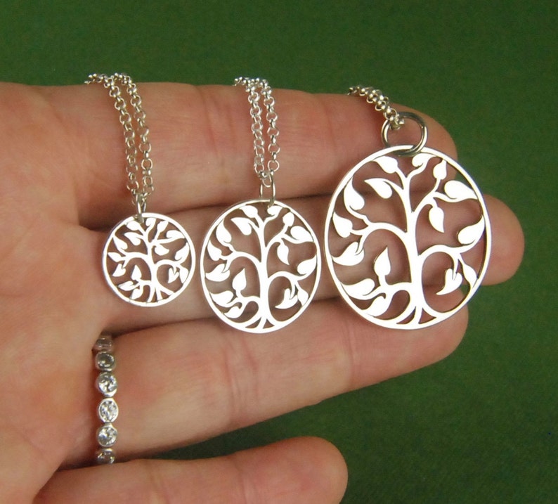 Tree of life necklace in sterling silver, family tree, sterling silver tree charm, sterling silver tree necklace, nature, mother's day image 2