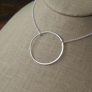 Extra large 36mm circle necklace in sterling silver, silver circle, large silver circle, eternity necklace, infinity necklace, Mother’s Day