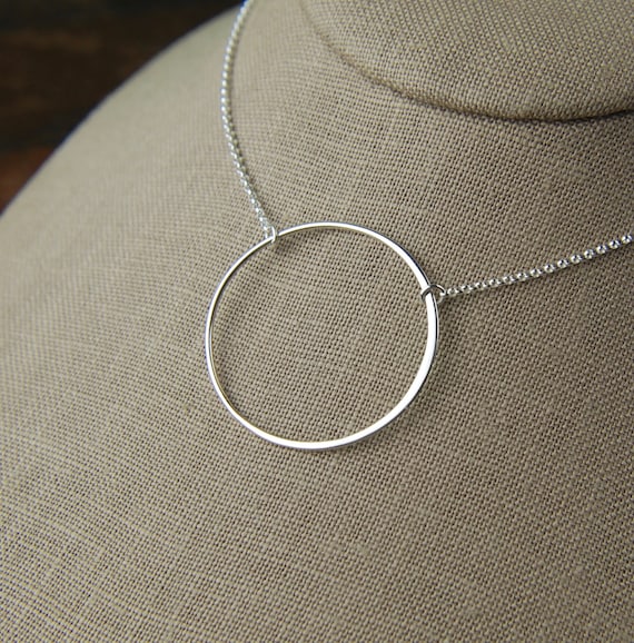 Sterling Silver Large Circle Pendant