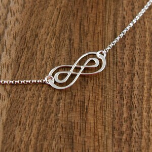 Double infinity necklace in sterling silver, sterling silver necklace, infinity symbol, eternity necklace, friendship necklace, mother's day image 4