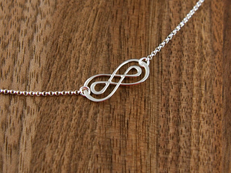 Double infinity necklace in sterling silver, sterling silver necklace, infinity symbol, eternity necklace, friendship necklace, mother's day image 4