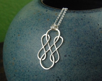 Triple infinity necklace in sterling silver, sterling silver necklace, infinity, eternity necklace, friendship, mother's day