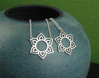 Sterling Silver Lotus Flower Pendant Necklace