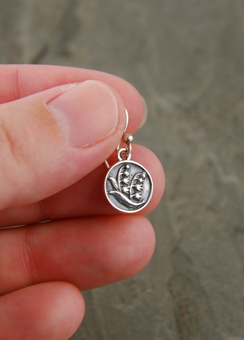 Lily Flower Earrings in Sterling Silver