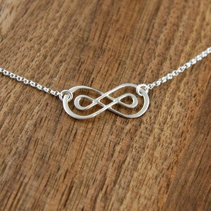 Double infinity necklace in sterling silver, sterling silver necklace, infinity symbol, eternity necklace, friendship necklace, mother's day image 5