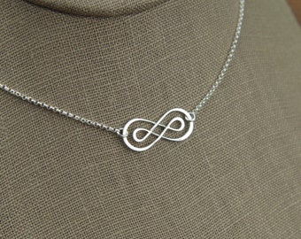 Double infinity necklace in sterling silver, sterling silver necklace, infinity symbol, eternity necklace, friendship necklace, mother's day