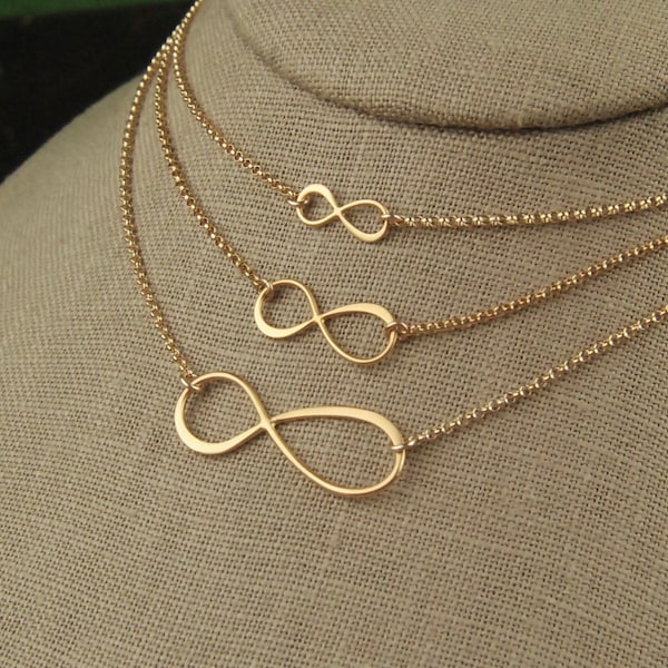 Gold infinity necklace, gold filled chain, gold infinity charm, gold eternity, infinity jewelry, minimalist, gold necklace