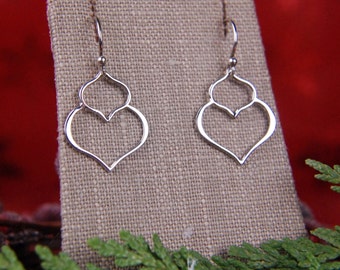 Sterling Silver Lotus Petal Earrings: Abstract Teardrop Jewelry