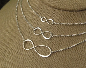 Infinity Charm Pendant Forever Figure 8 Symbol Sterling Silver Crystal Necklace