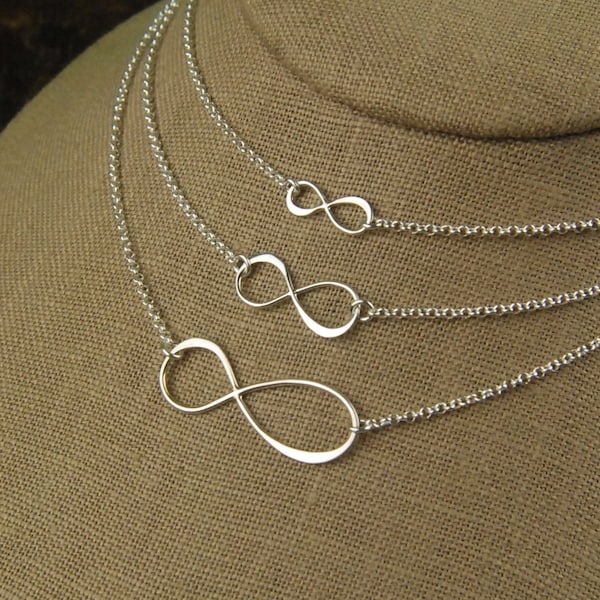 Infinity necklace in sterling silver, infinity necklace, sterling silver infinity, eternity necklace, infinity symbol, mother's day