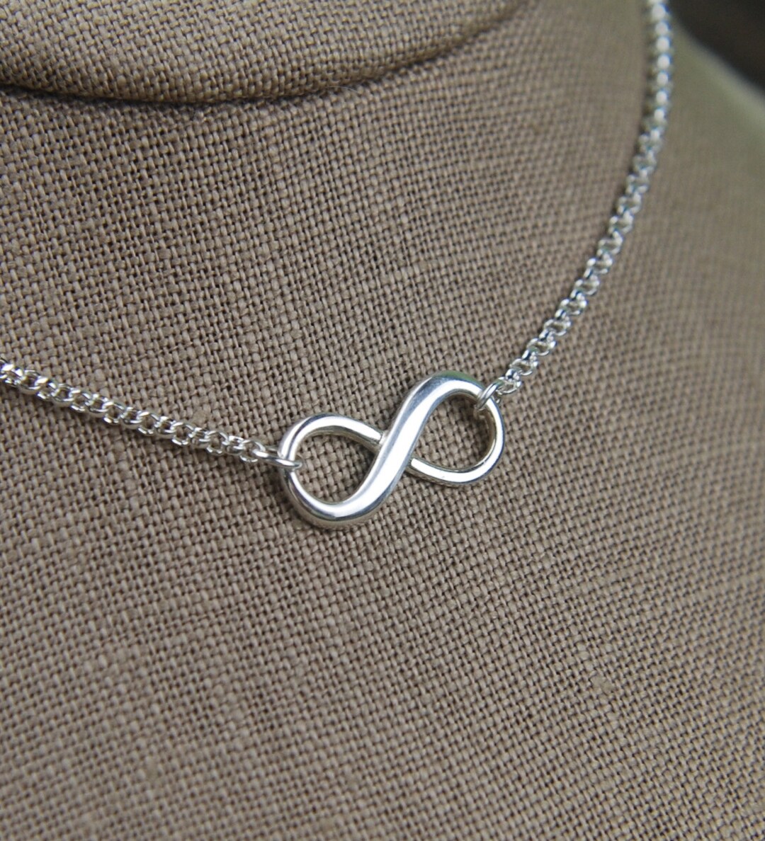 Infinity Symbol Necklace in Sterling Silver, Sturdy