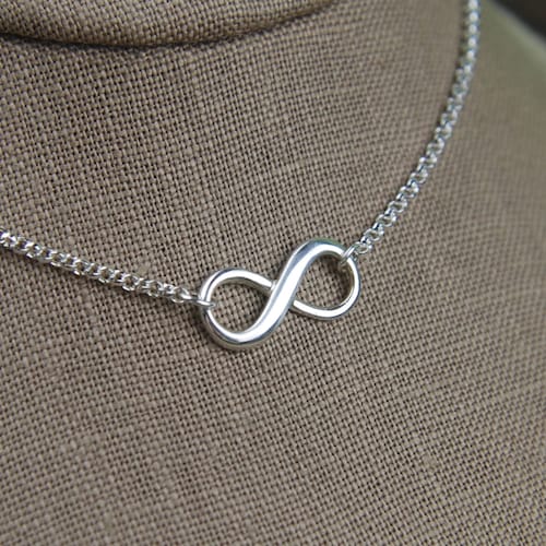 Sterling Silver Infinity Necklace-Dainty Necklace-Sterling Silver Necklace-Infinity Pendant-Layering Necklace-Simple Necklace-Gift Sale