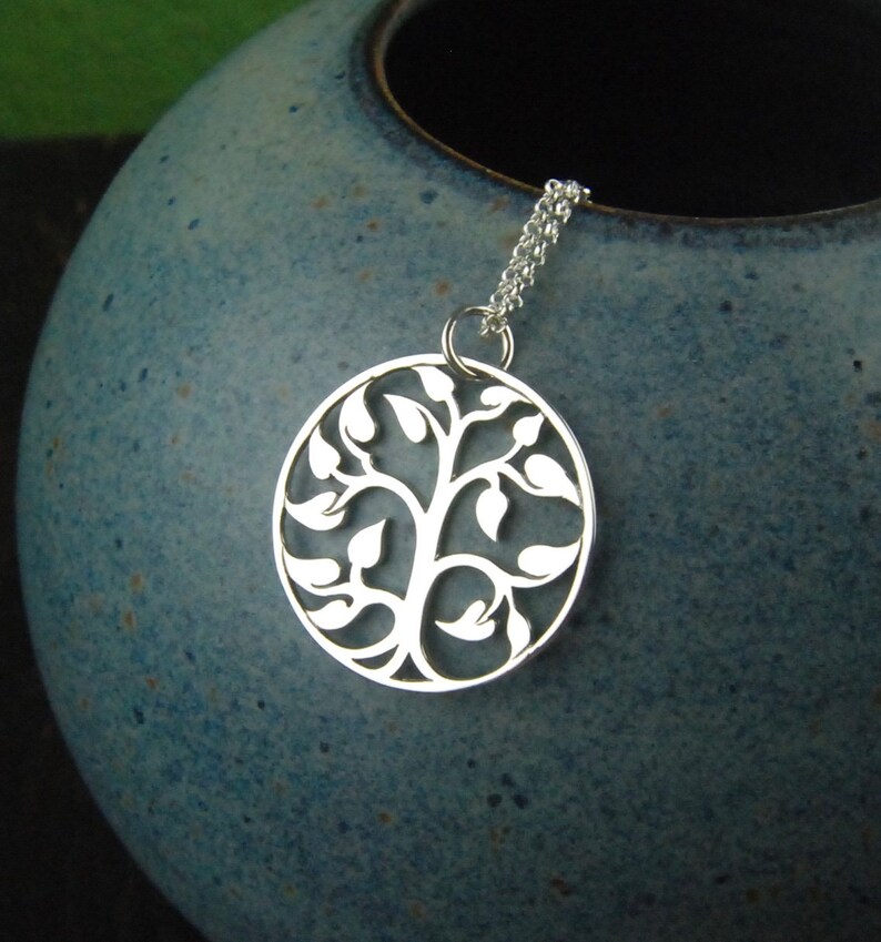 Tree of life necklace in sterling silver, family tree, sterling silver tree charm, sterling silver tree necklace, nature, mother's day image 5