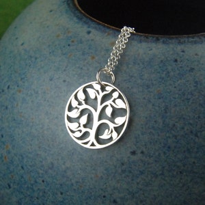 Tree of life necklace in sterling silver, family tree, sterling silver tree charm, sterling silver tree necklace, nature, mother's day image 4