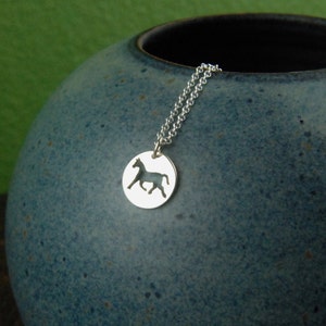 Horse charm necklace in sterling silver, equestrian, western jewelry, horse pendant, animal charm