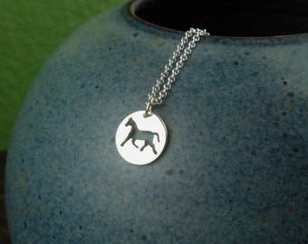 Sterling Silver Horse Charm Necklace: Equestrian Jewelry