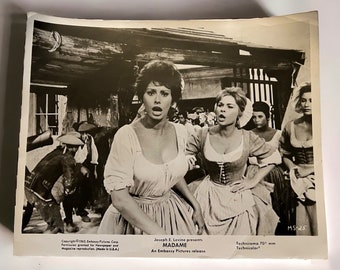 1963 Sophia Loren Lobby Card. A Joseph Levine | Embassy Pictures Release. Vintage Black and White Movie Photograph.