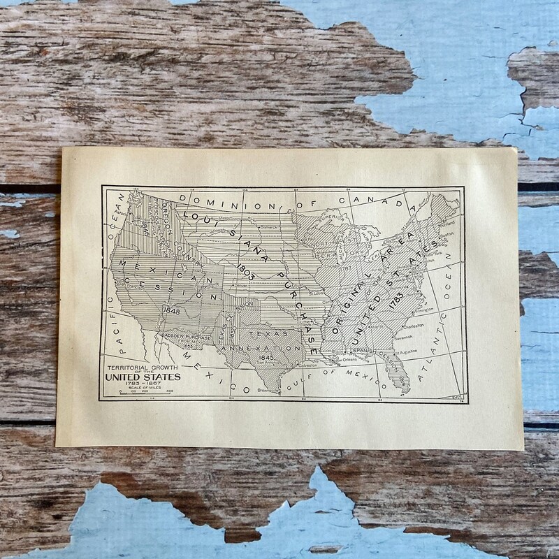 Vintage Usa Map - Etsy